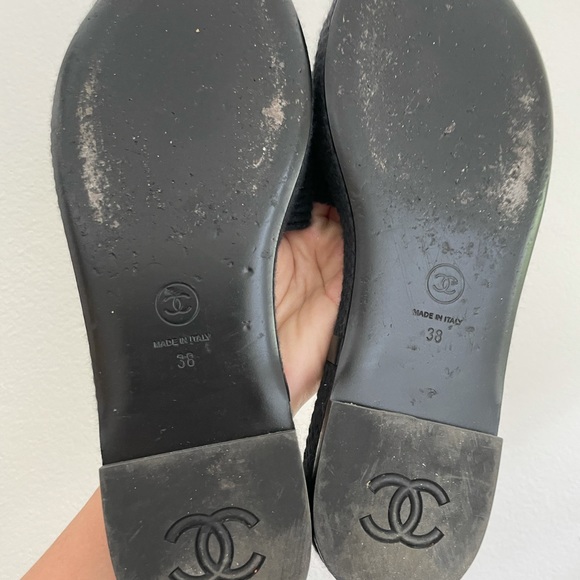 Black Chanel Chord Mule Sandals - Picture 3 of 5